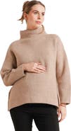 Nom Maternity Lia Side-Zip Maternity & Nursing Turtleneck Sweater