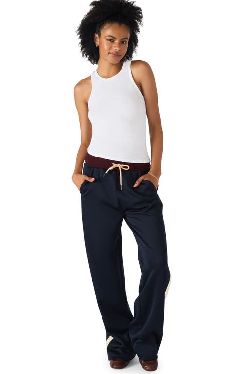 Steve Madden Daisy Side Stripe Wide Leg Pants In Blue