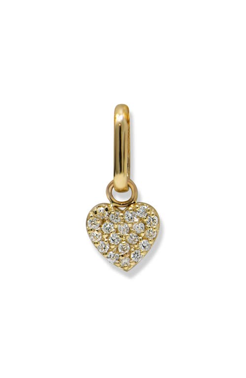 Anzie Love Letter Pavé Diamond Heart Charm in Gold 
