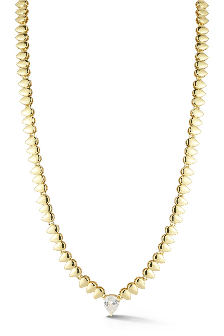 Pear Cubic Zirconia Necklace, Main, color, GOLD