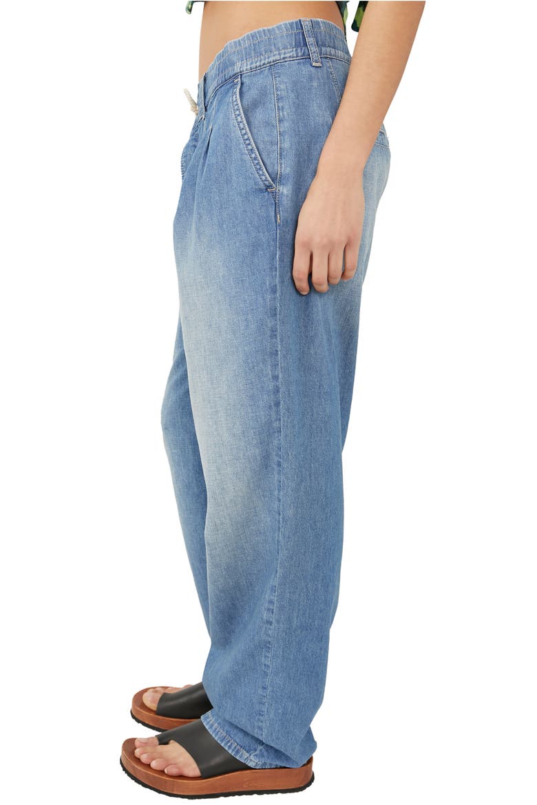We the Free Luna Denim Tie Waist Pants, Alternate, color, STARDUST BLUE