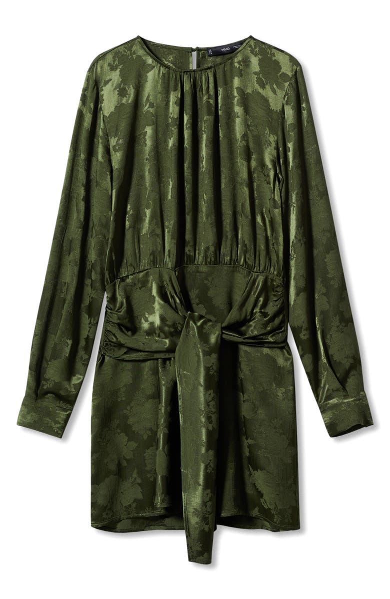 MANGO Floral Jacquard Long Sleeve Dress, Alternate, color, 