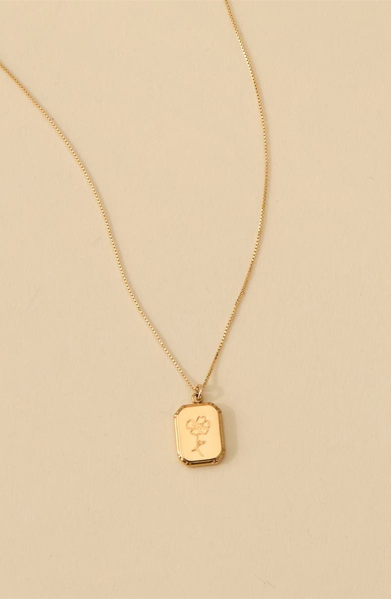 Set & Stones Audrey Birth Flower Pendant Necklace, Alternate, color, Gold / April - Daisy