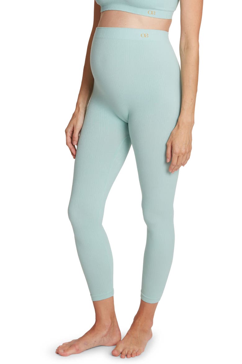 Zoé Seamless maternity leggings, Main, color, TURQUOISE