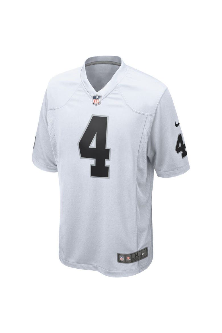 Mens Las Vegas Raiders Derek Carr Nike White Game Jersey, Alternate, color, WHITE
