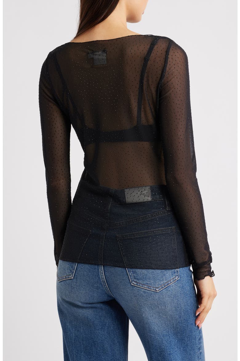 Ihnoviola Sparkle Mesh Shirt, Alternate, color, BLACK