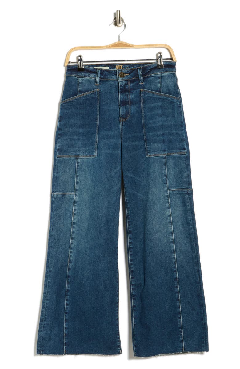 KUT from the Kloth Lily High Waist Raw Ankle Wide Leg Jeans, Main, color, Marigold