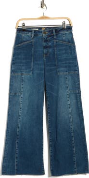 KUT from the Kloth Lily High Waist Raw Ankle Wide Leg Jeans