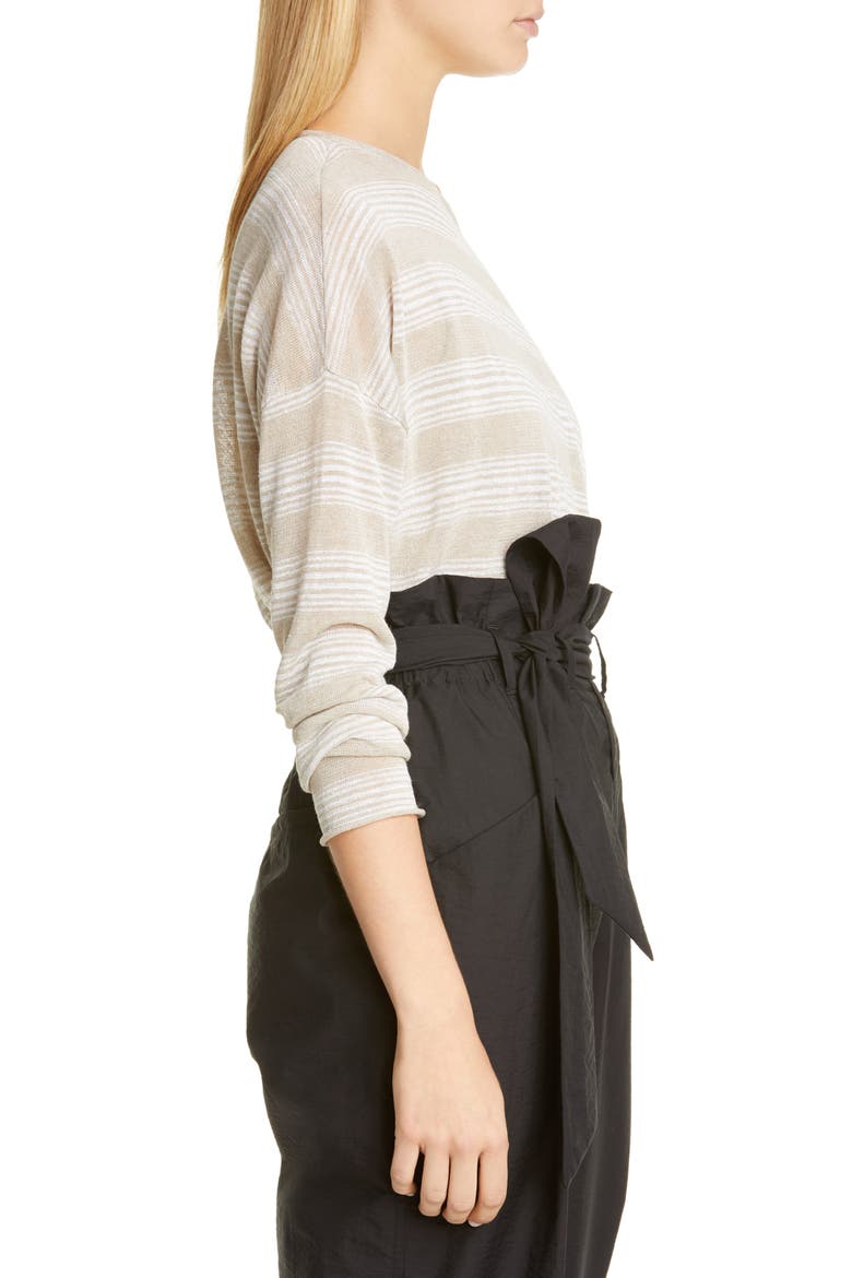 Metallic Stripe Sweater, Alternate, color, BEIGE
