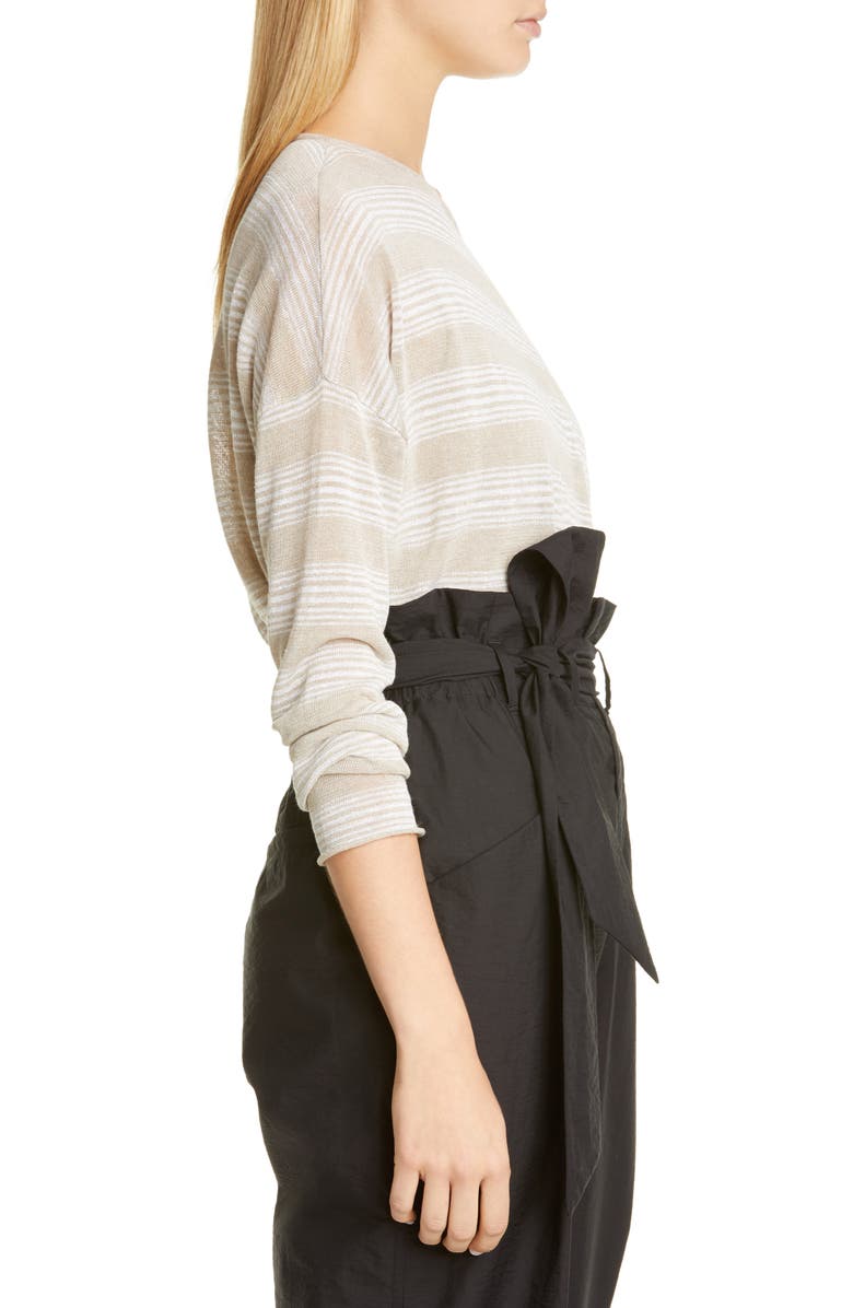 Brunello Cucinelli Metallic Stripe Sweater, Alternate, color, 