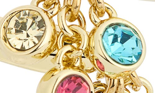Covet Multicolor Crystal Drop Wrap Ring In Gold