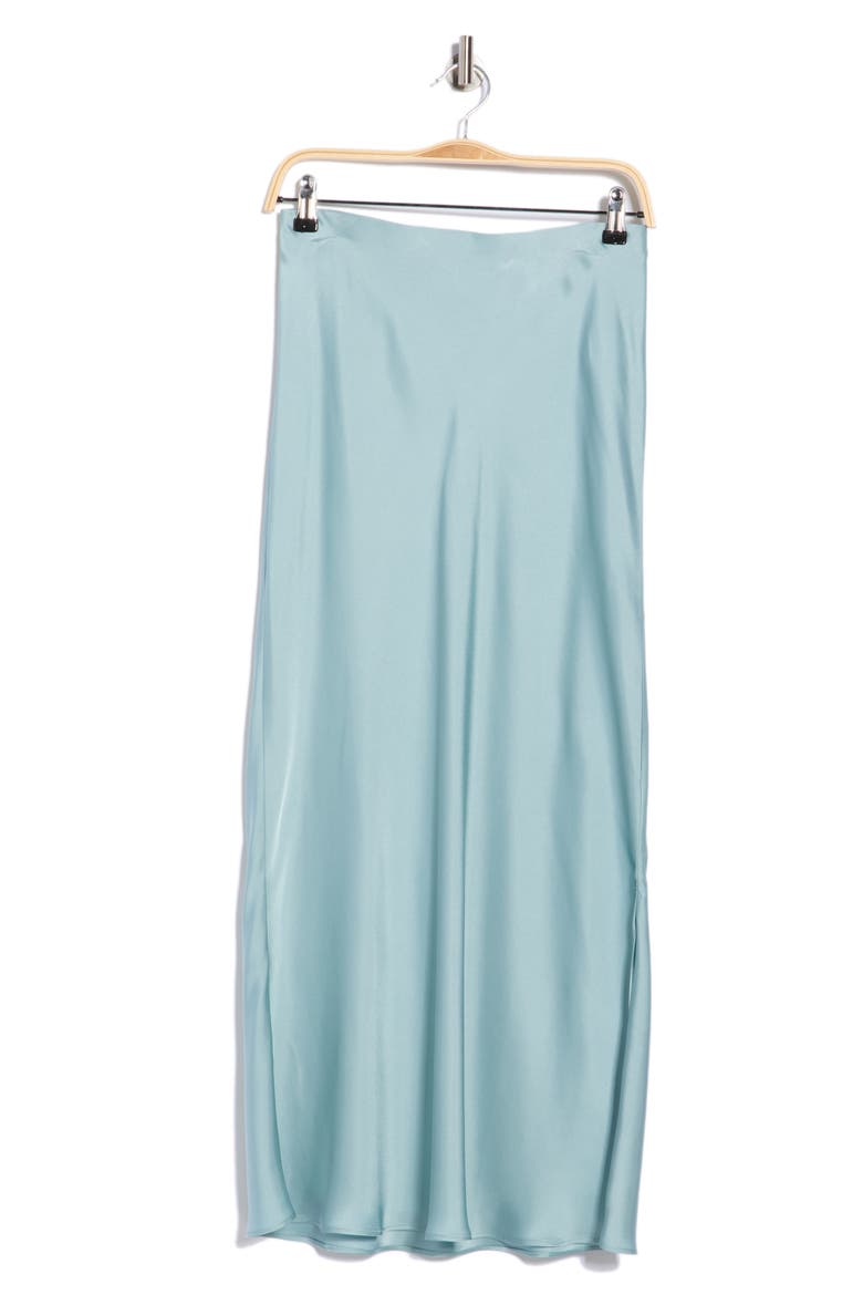 Satin Midi Slip Skirt, Alternate, color, SEAGLASS BLUE