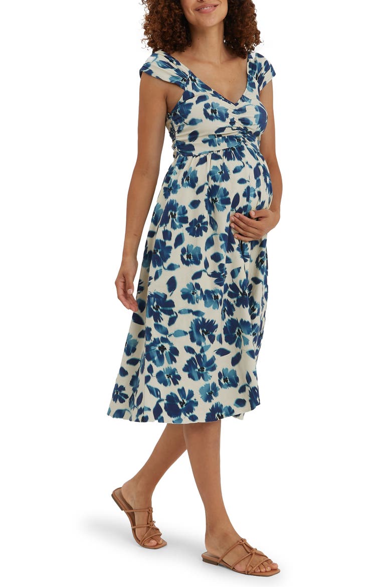 Cheri Fit & Flare Maternity Dress, Alternate, color, IKAT FLORAL