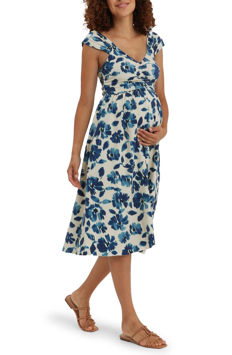 Nom Maternity Cheri Maternity Midi Dress, Alternate, color, 