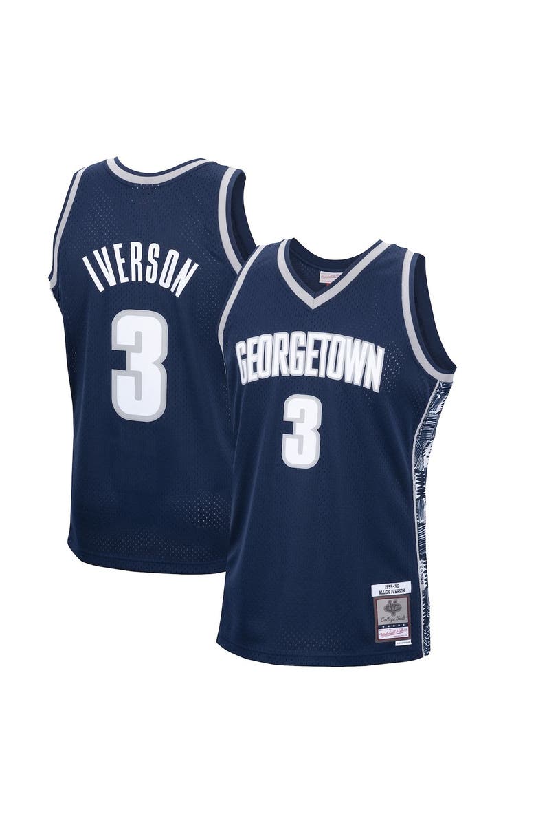 Mitchell & Ness Men's Mitchell & Ness Allen Iverson Navy Georgetown Hoyas 1995/96 Swingman Replica Jersey, Alternate, color, Navy