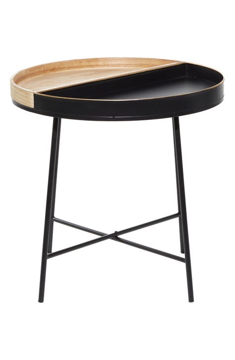 Black Metal Split Accent Table