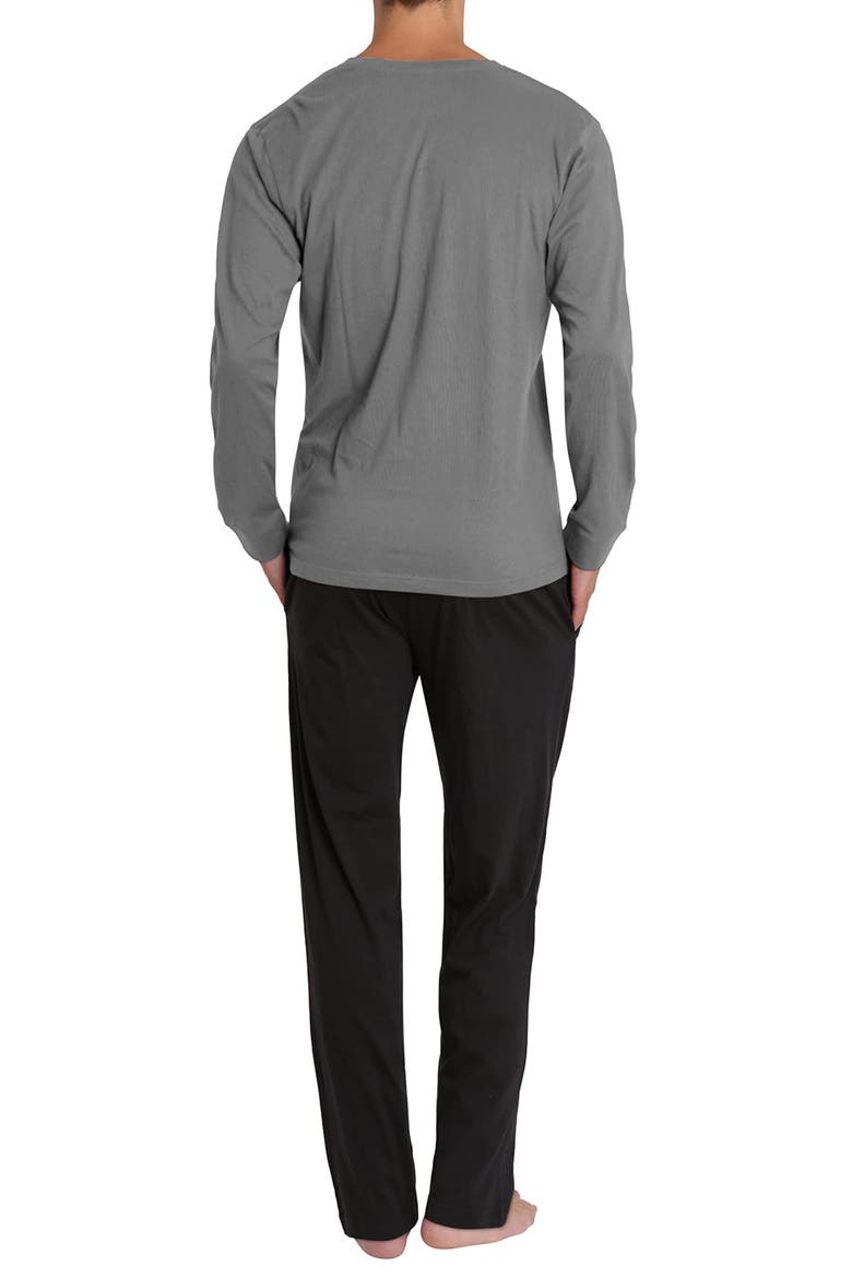 Long Sleeve Pajama T-Shirt & Pajama Pants Set, Alternate, color, GREY WITH BLACK