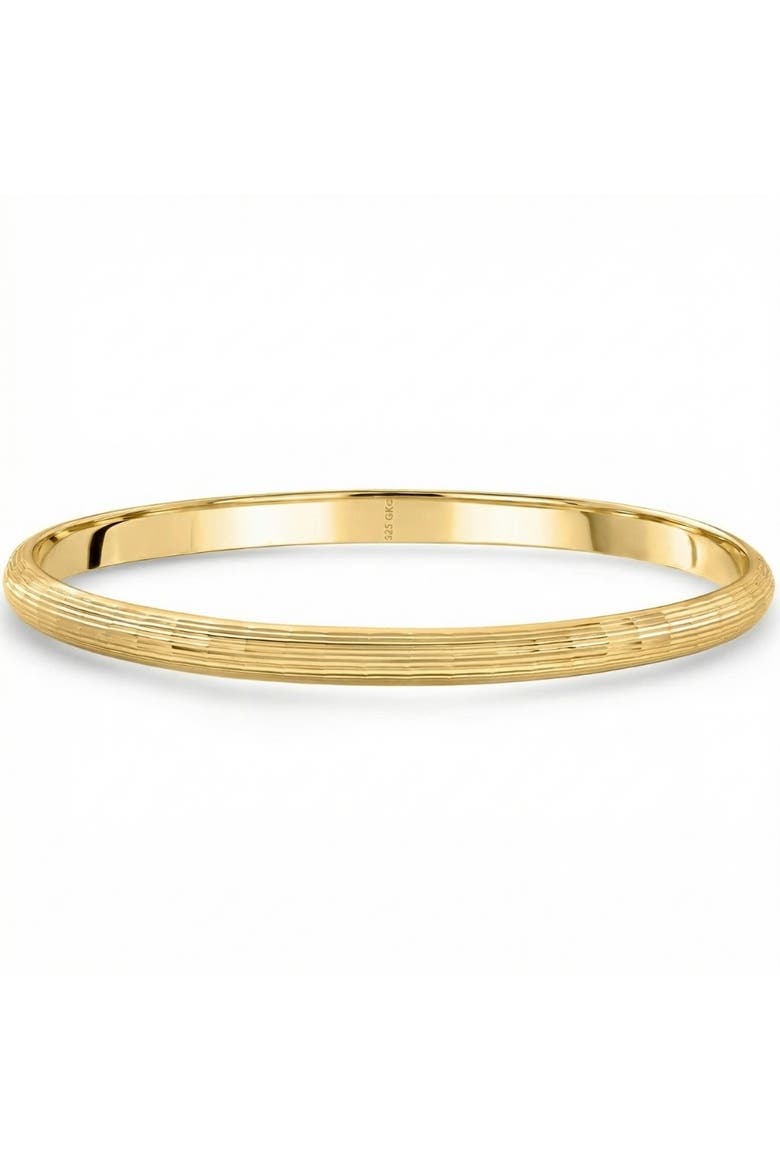 5mm Brushed Bangle Bracelet 18k Gold Over Silver, Main, color, 18k Yellow Gold