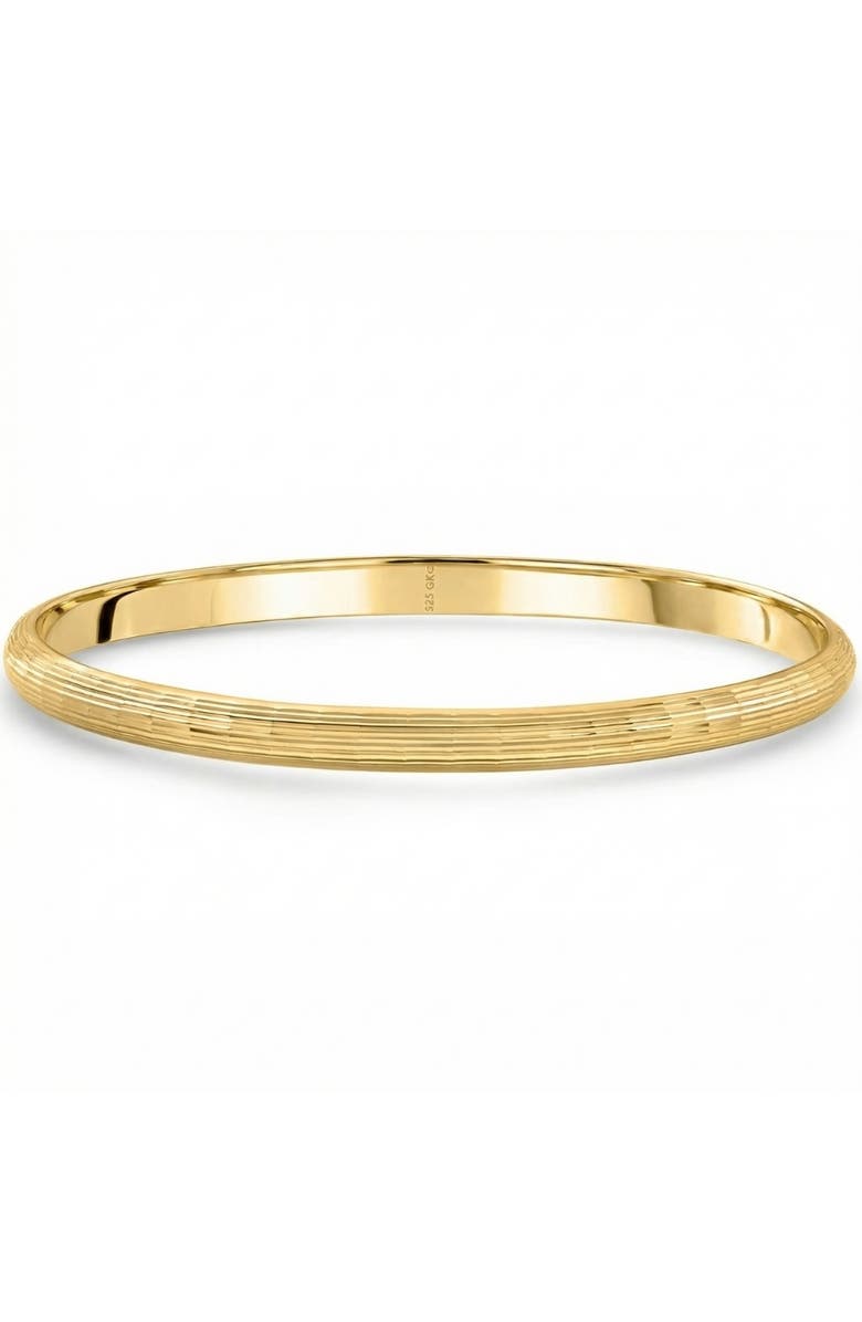 Bliss Diamond 5mm Brushed Bangle Bracelet 18k Gold Over Silver, Main, color, 18K Yellow Gold