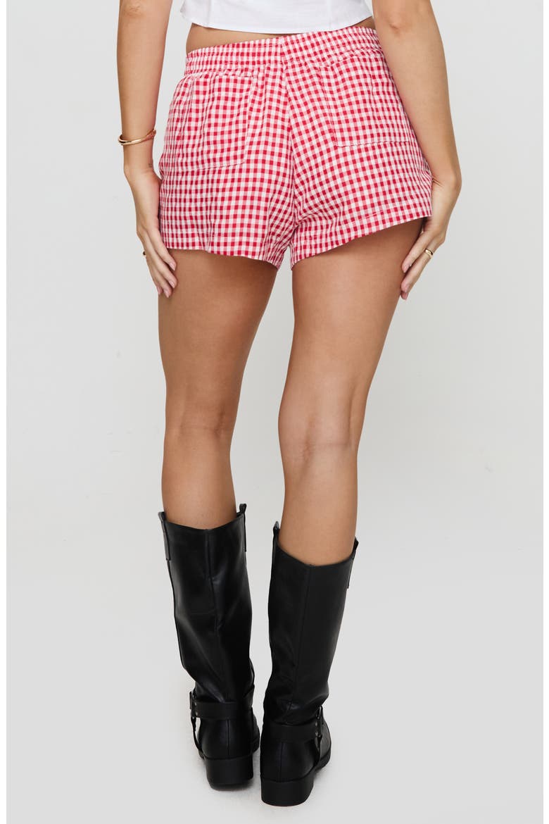 Beach House Gingham Shorts, Alternate, color, RED / WHITE GINGHAM