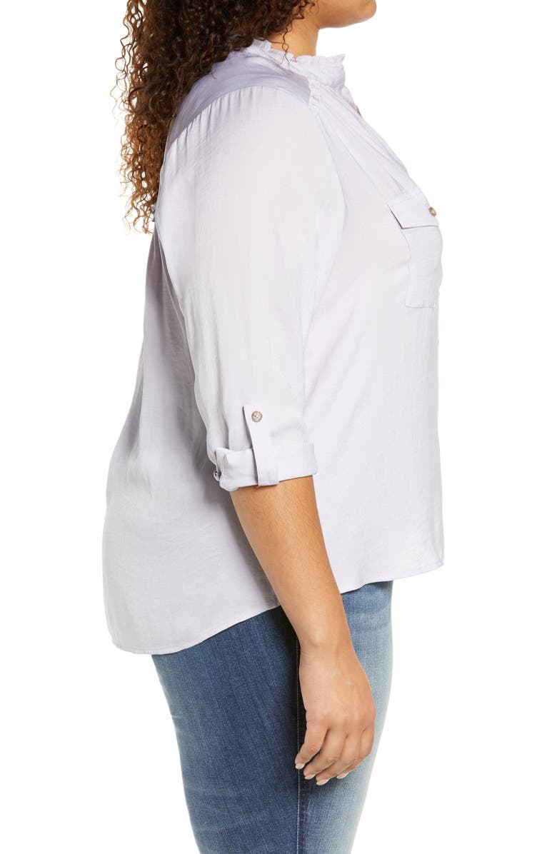 Wit & Wisdom Ruffle Trim Utility Shirt, Alternate, color, 