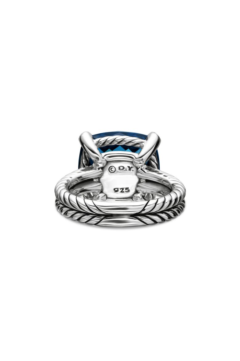 Châtelaine Ring with Semiprecious Stone and Diamonds, Alternate, color, SILVER/ HAMPTON BLUE TOPAZ