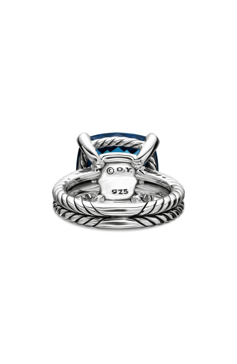 David Yurman Châtelaine Ring with Semiprecious Stone and Diamonds, Alternate, color, Silver/ Hampton Blue Topaz