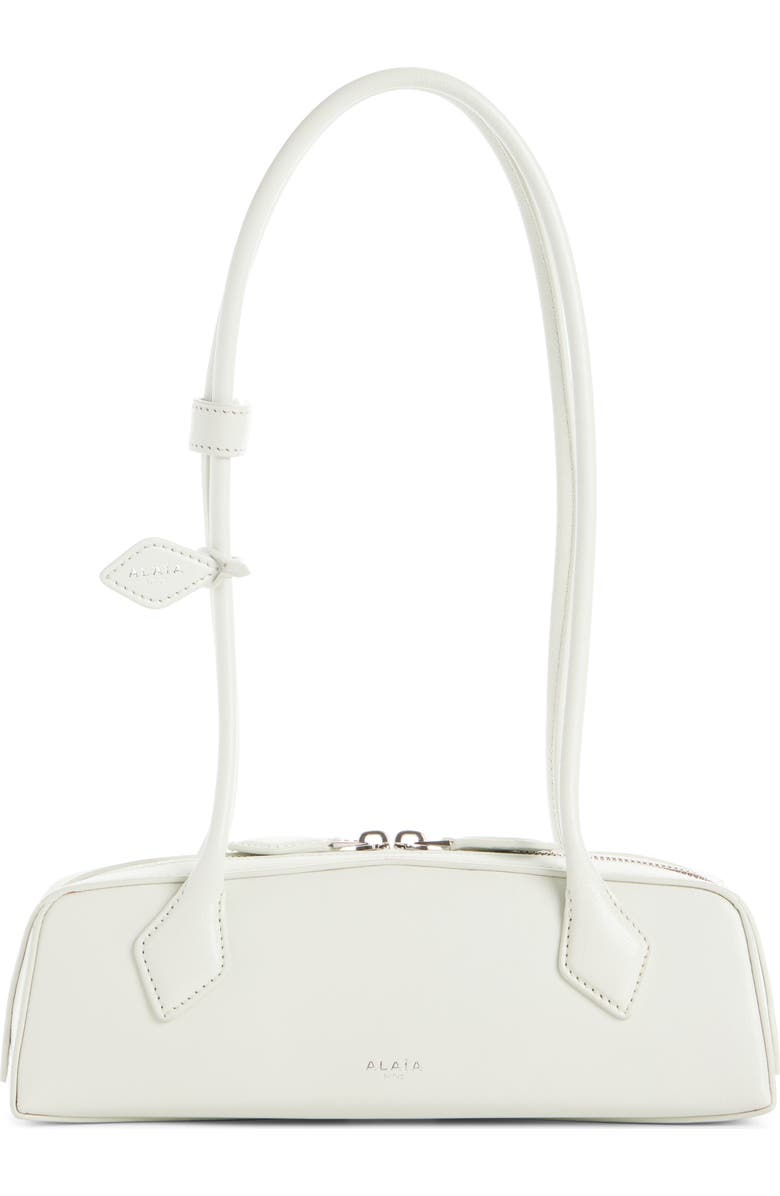 Alaïa Small Le Teckel Leather East/West Shoulder Bag, Main, color, Naturel