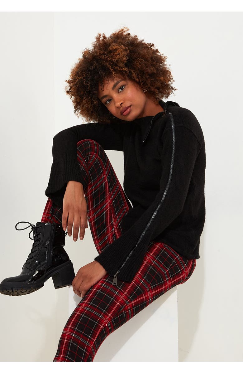 Joe Browns Asymmetrical Zip Neck Pullover Sweater, Main, color, Black