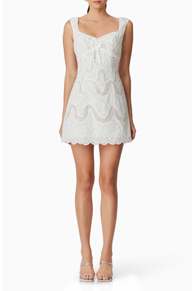 Eliza Mixed Lace Minidress, Main, color, IVORY
