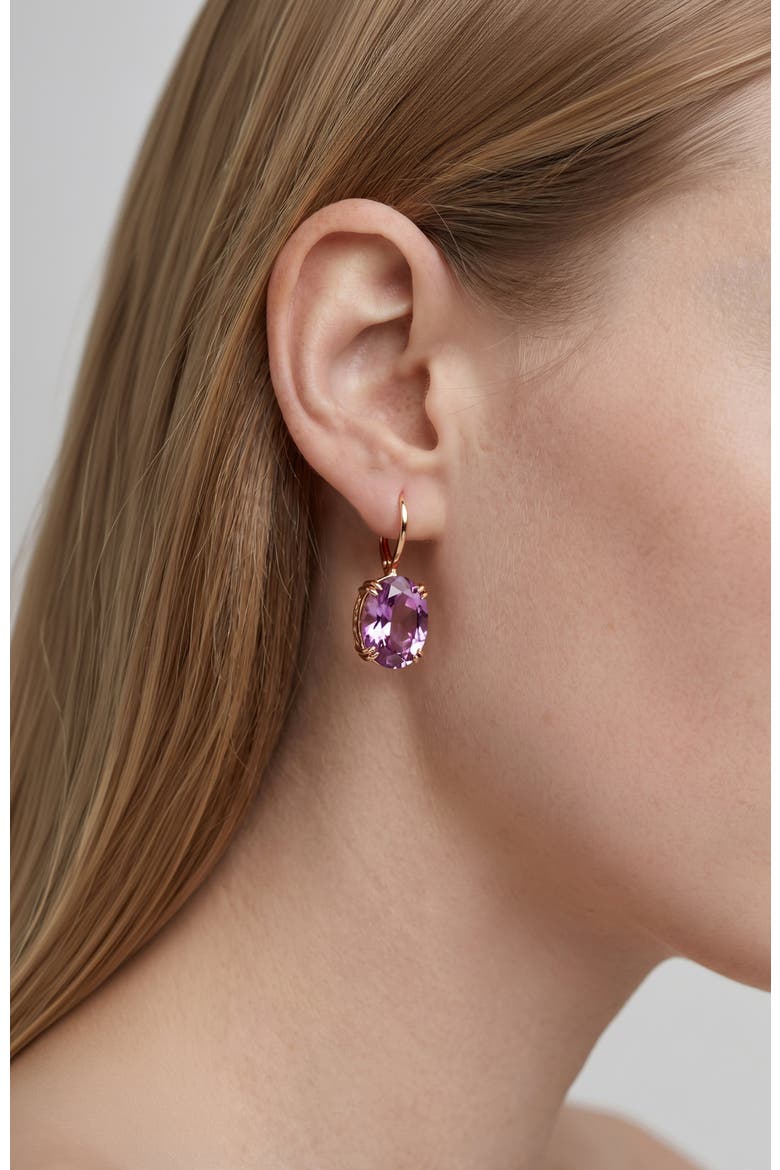 Grape Glow Earrings, Alternate, color, Purple & Gold