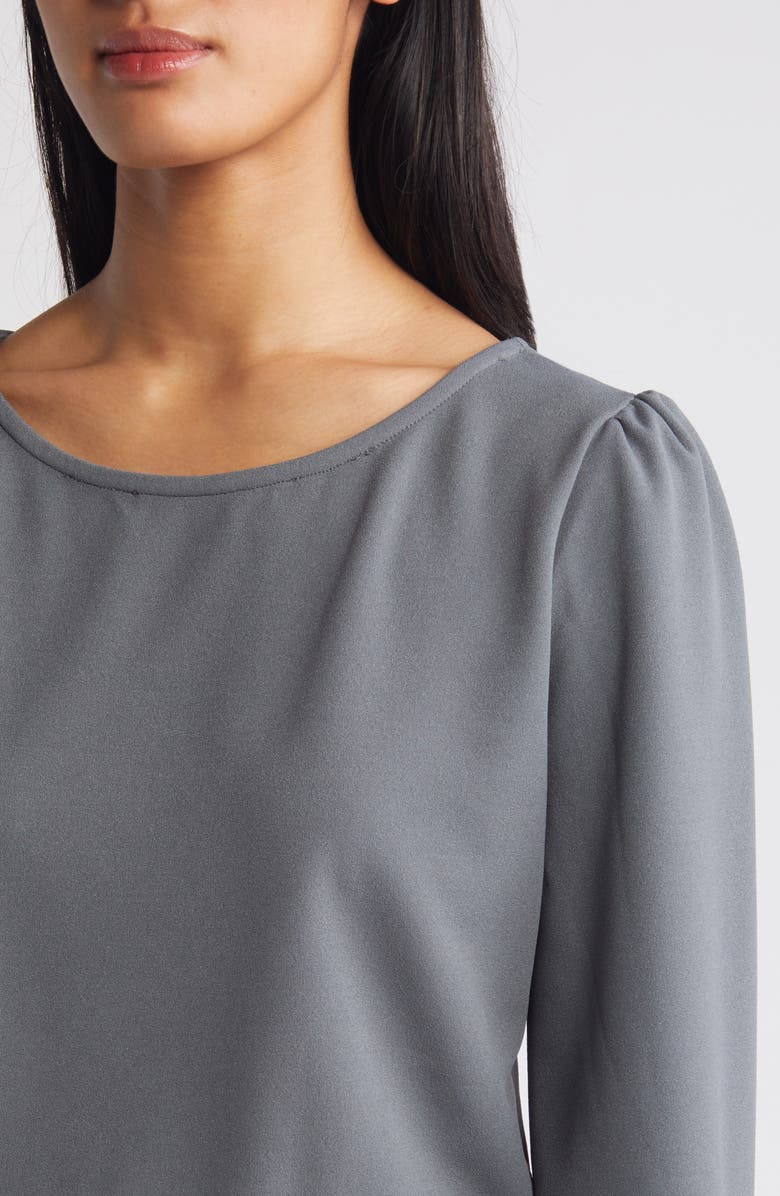 NIKKI LUND Laurie Long Sleeve Tie Waist Jumpsuit, Alternate, color, Grey