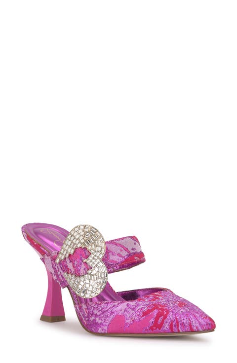 Favica Embellished Satin Slide Mule (Women)