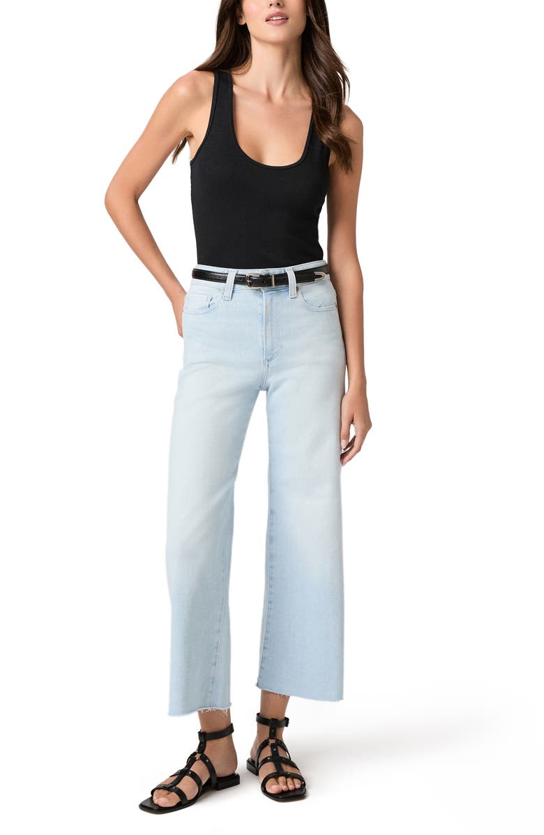 PAIGE Anessa Raw Hem Ankle Wide Leg Jeans, Alternate, color, Motif