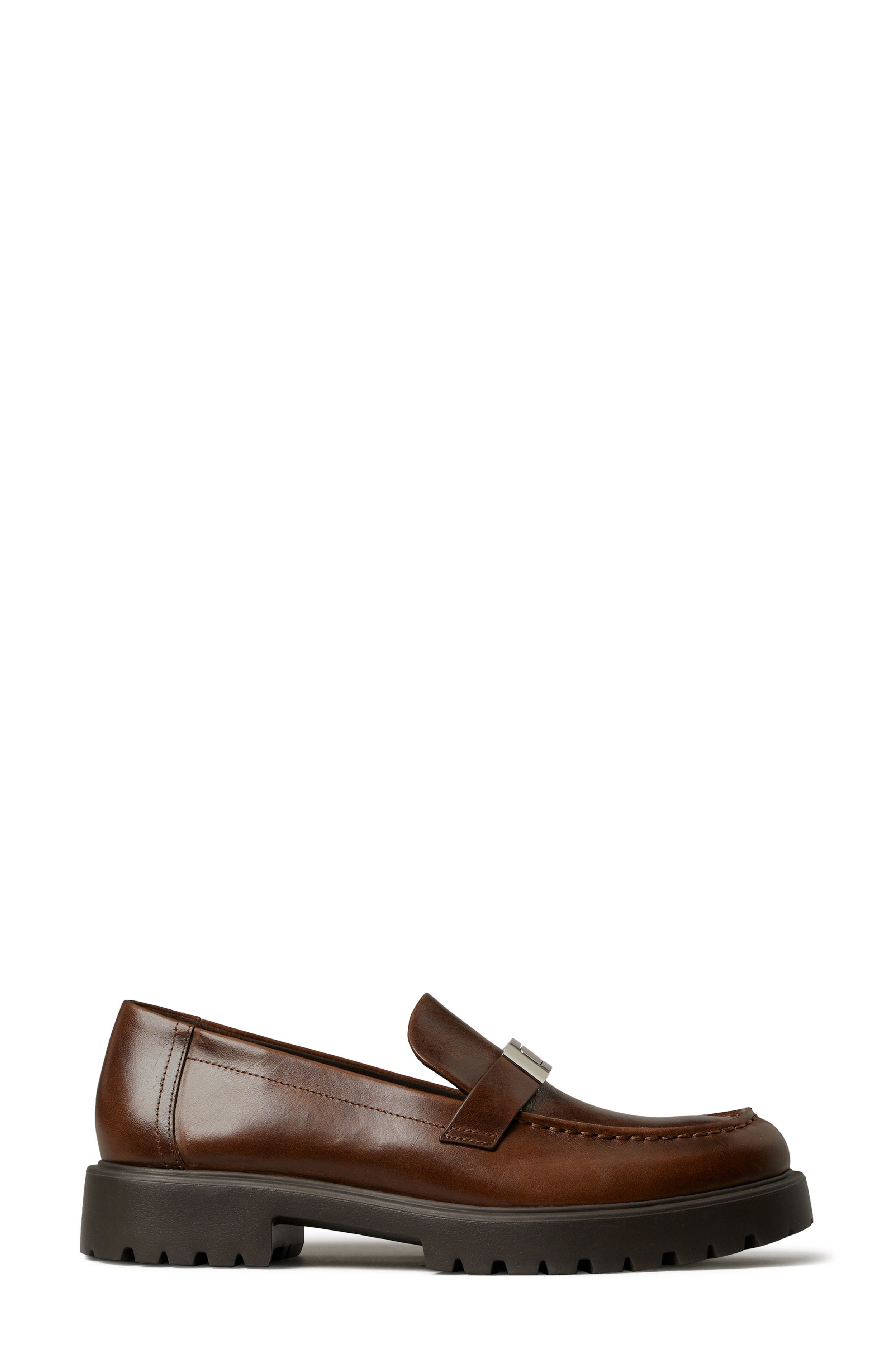 Leelee Lug Loafer, Alternate, color, COFFEE / SILVER
