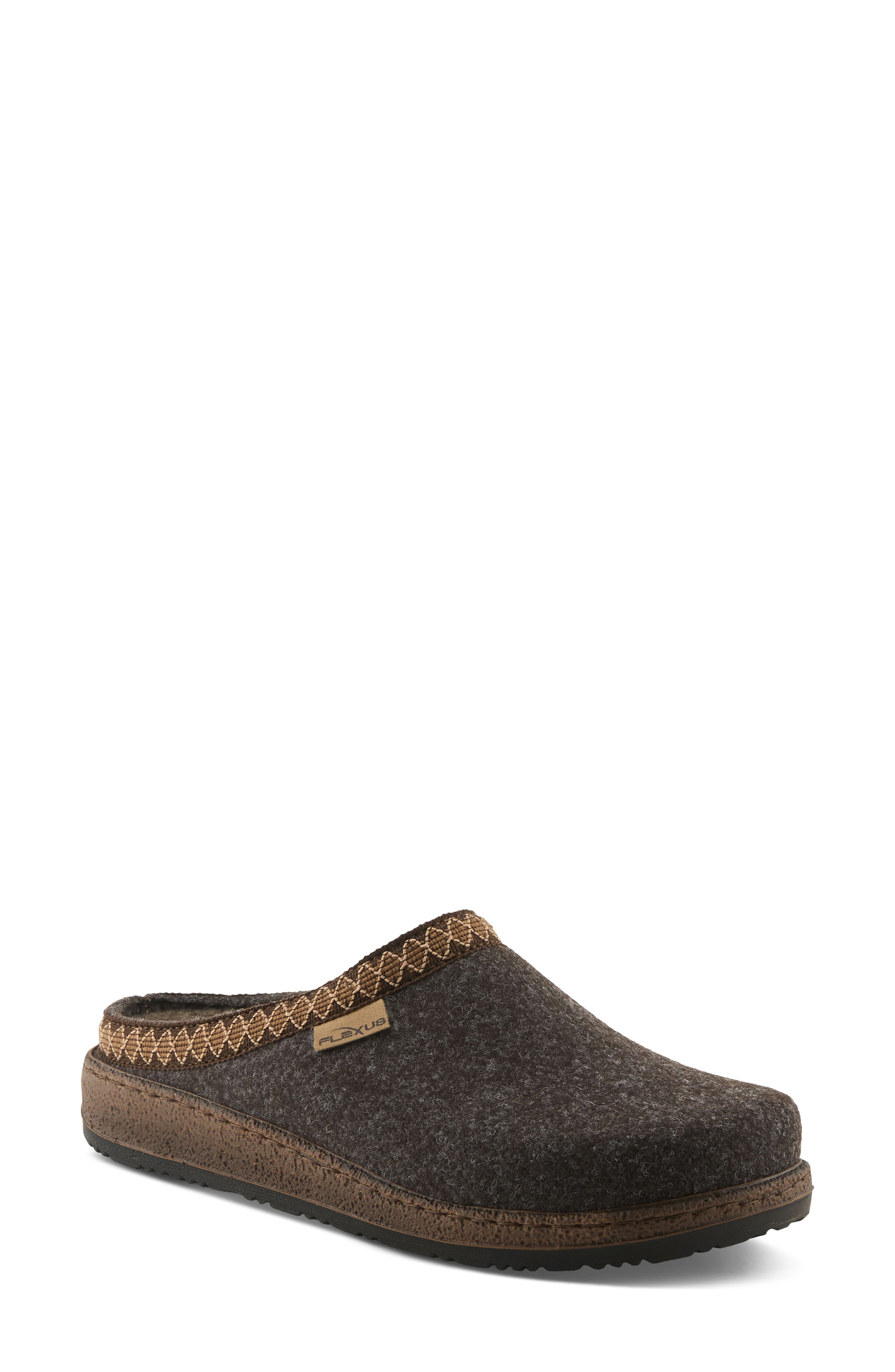 Flexus by Spring Step Snuggee Wool Clog, Main, color, Dark Brown