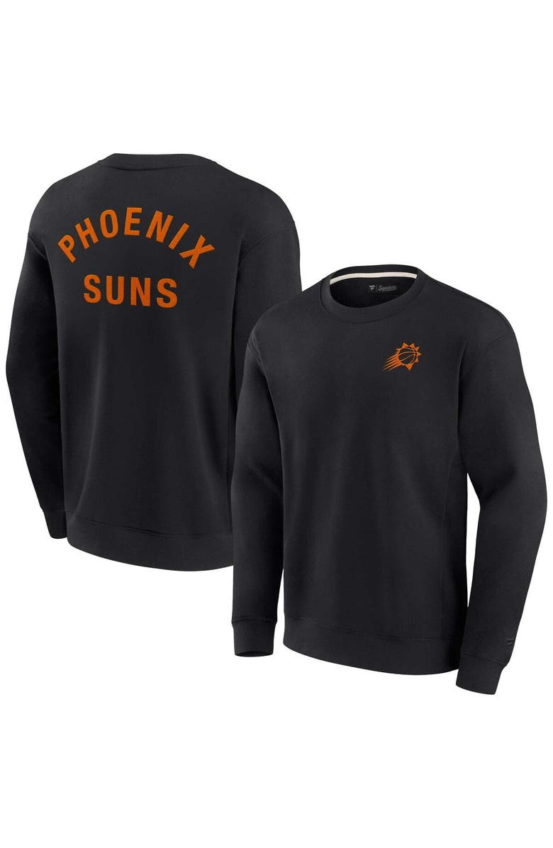 Fanatics Signature Unisex Fanatics Signature Black Phoenix Suns Super Soft Pullover Crew Sweatshirt, Main, color, Black