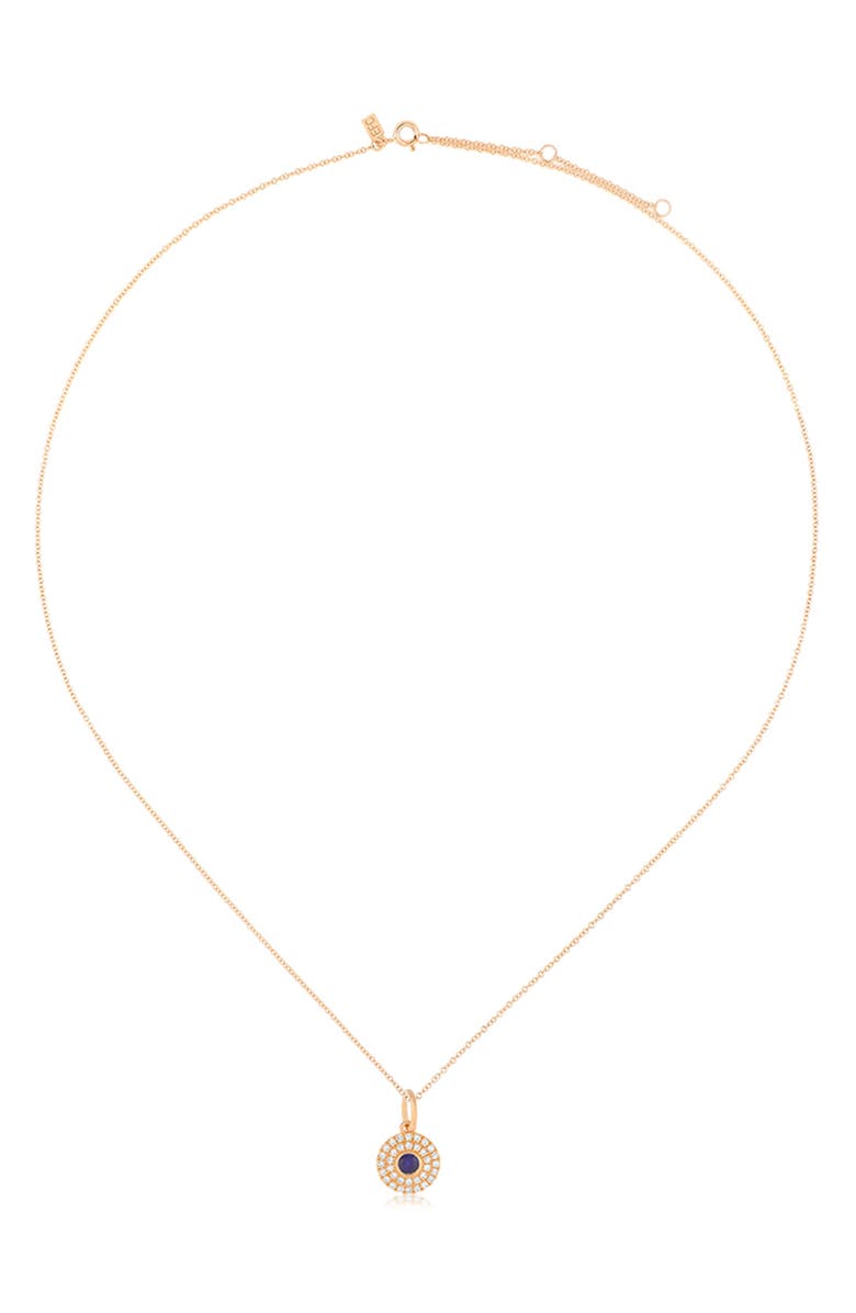 EF Collection Sapphire & Diamond Pendant Necklace, Main, color, Yellow Gold