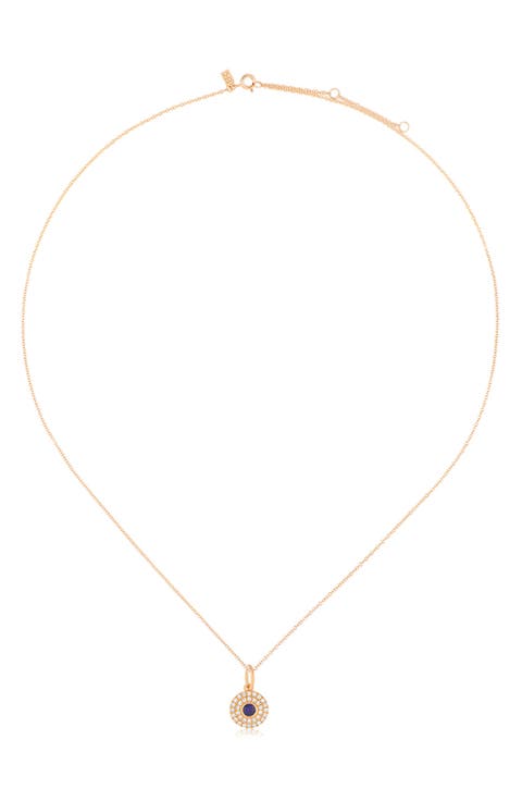 Sapphire & Diamond Pendant Necklace