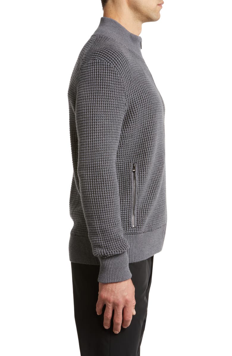 BOSS Mabeo Cotton & Wool Zip Cardigan, Alternate, color, 