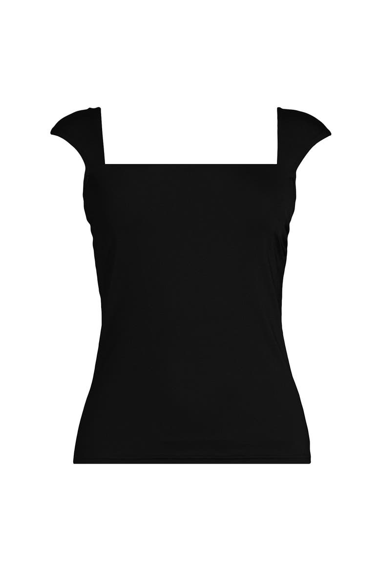 DD-Cup Square Neck Underwire Tankini Top, Alternate, color, Black