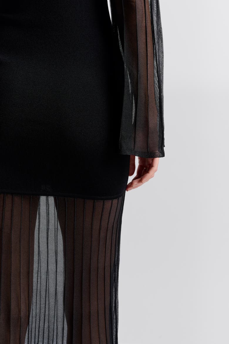 Haisley Sheer Knitted Maxi Dress, Alternate, color, Black