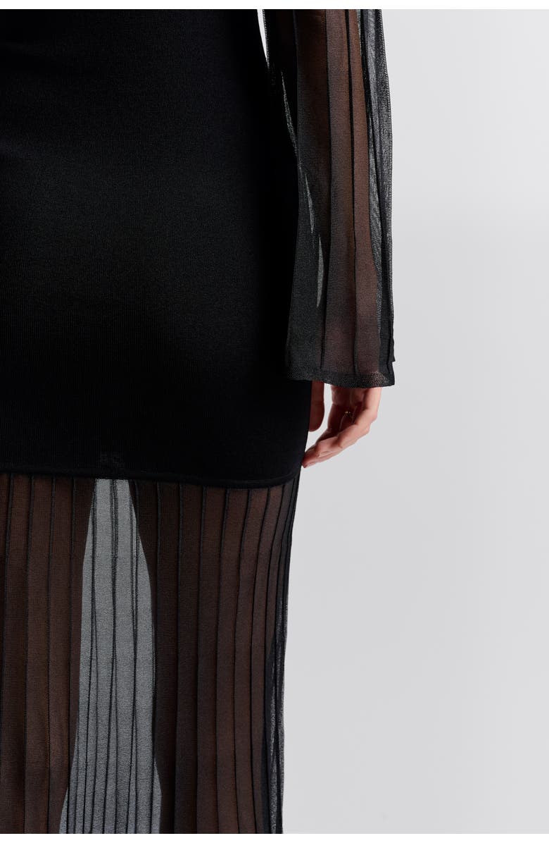 Malina Haisley Sheer Knitted Maxi Dress, Alternate, color, Black