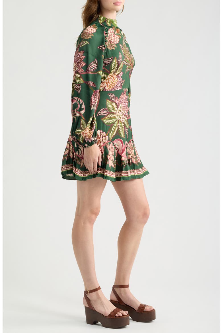 Arabesque Long Sleeve Floral Print Minidress, Alternate, color, ARABESQUE PARADISE F