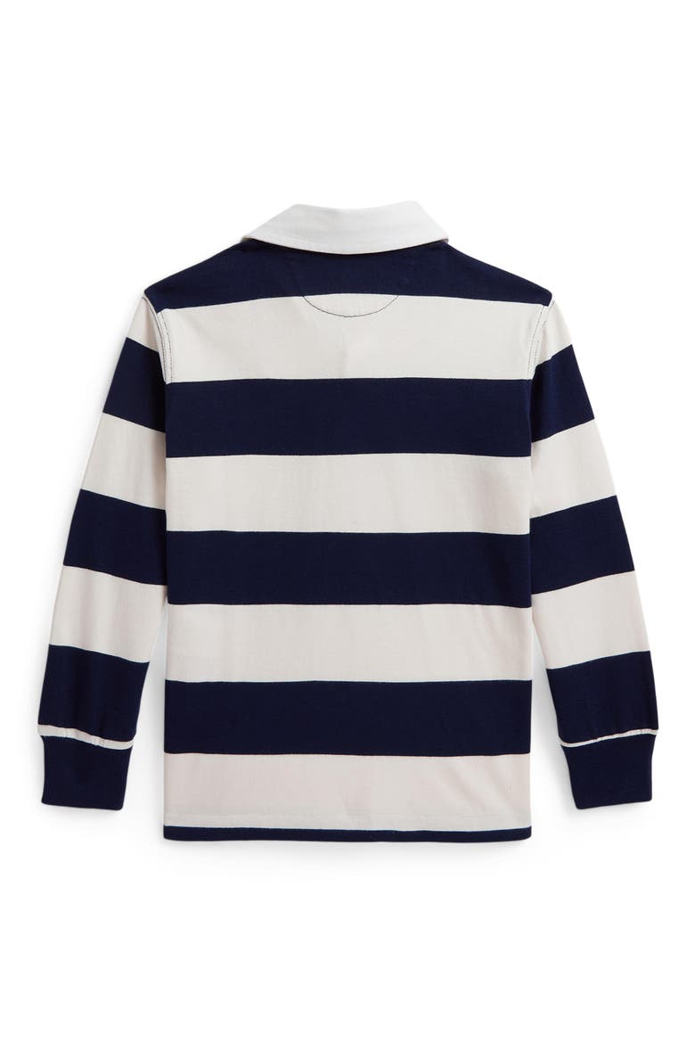 Kids' Stripe Long Sleeve Jersey Rugby Polo, Alternate, color, REFINED NAVY