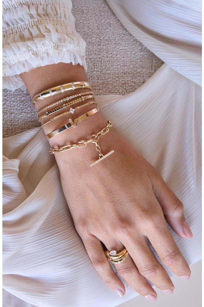 14K Gold Graduated Bezel Diamond Bracelet, Alternate, color, 14K YELLOW GOLD