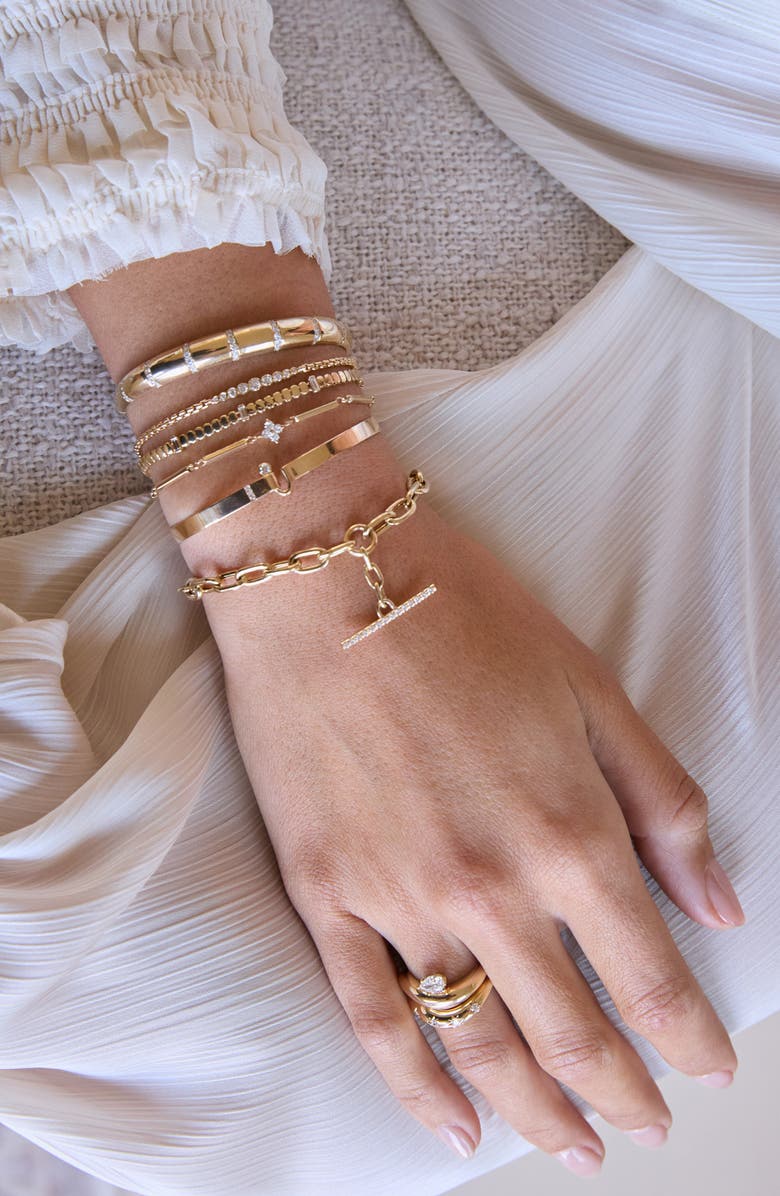 Zoë Chicco 14K Gold Graduated Bezel Diamond Bracelet, Alternate, color, 14K Yellow Gold