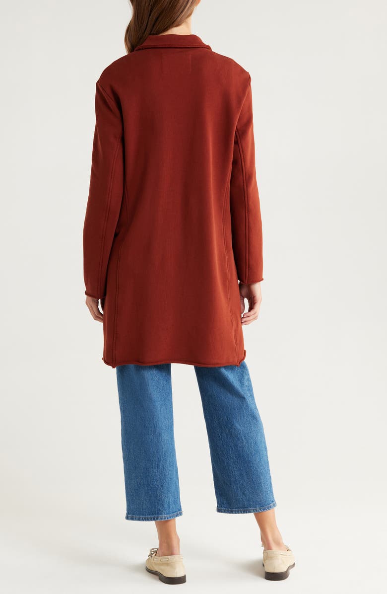 Frank & Eileen Tipperary Double Breasted Cotton Triple Fleece Trench Coat, Alternate, color, Redwood