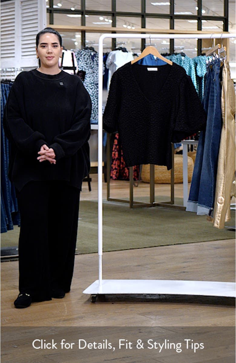 Chrissie Texture Puff Sleeve Top, sales video thumbnail