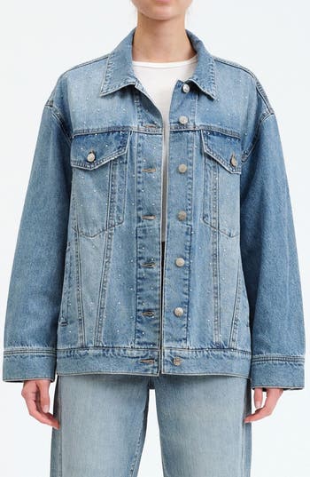 DAZE DAZE BEAU EMBELLISHED DENIM TRUCKER JACKET